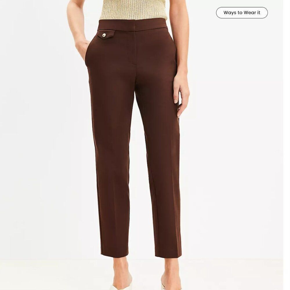 LOFT Coin Pocket Riviera Slim Pants in Doubleweave - Size 6 - NWT